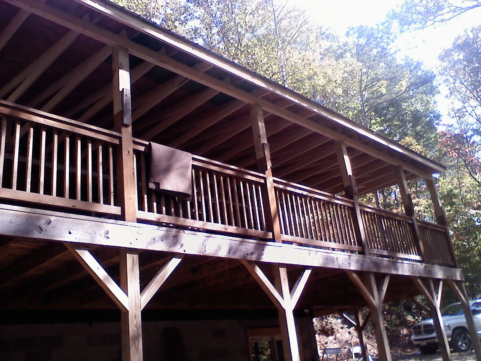 Timber framing under a new elevated porch and deck — Roof Leak Repair in Sherrodsville by Roofing Brothers